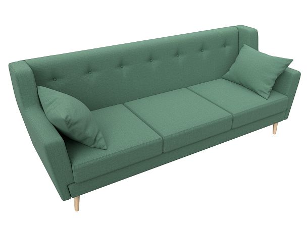 Диван кухонный прямой Брайтон 3 Рогожка зеленый - Вид 5