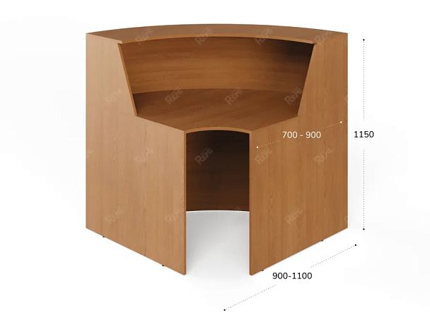 ЛАЙТ / LIGHT RLG069-9x9 Блок ресепшн с полкой 90x90x125 Вишня - Вид 3