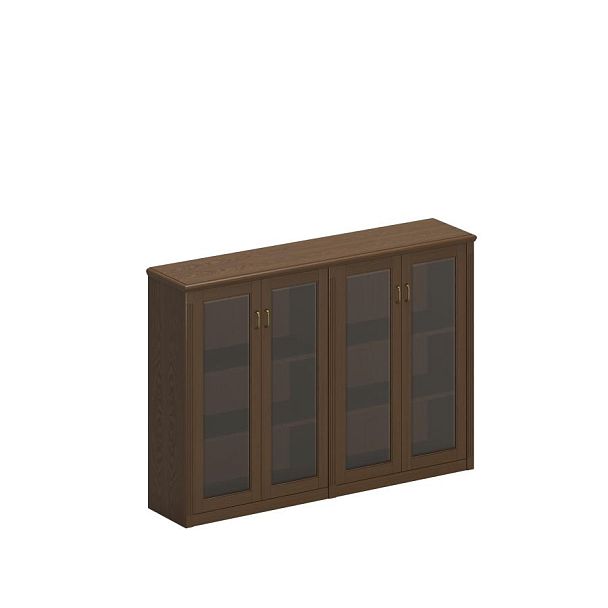 Шкаф для документов средний со стеклянными дверями Perseo ПС 323 ДМ дуб мелвилл - Вид 1