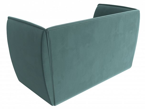 Прямой диван Бергамо 2-х местный (полностью велюр бирюзовый) - Вид 6