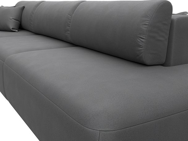 Диван прямой Лига-036 НПБ Модерн Лонг подлокотник слева Искусственная замша серый - Вид 4