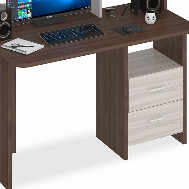 Стол компьютерный Домино Lite СКЛ-Прям120Р+НКЛ-120 Карамель/Шамони - Вид 5