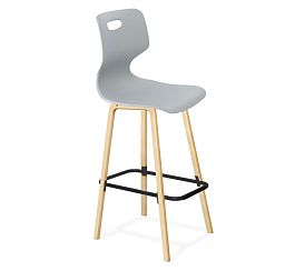 Стул барный SHT-ST58/S94 a5-7 серый/прозрачный лак/черный муар - Фото предпросмотра