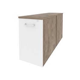 Onix Тумба двойная низкая выдвижная приставная/опорная O.VTPO-2.7 Тиквуд темный/Белый бриллиант 432*1475*750 - Фото предпросмотра