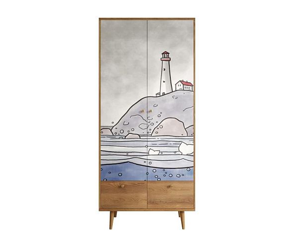 Шкаф двухстворчатый Berber арт BB16/Print_51 - Вид 1