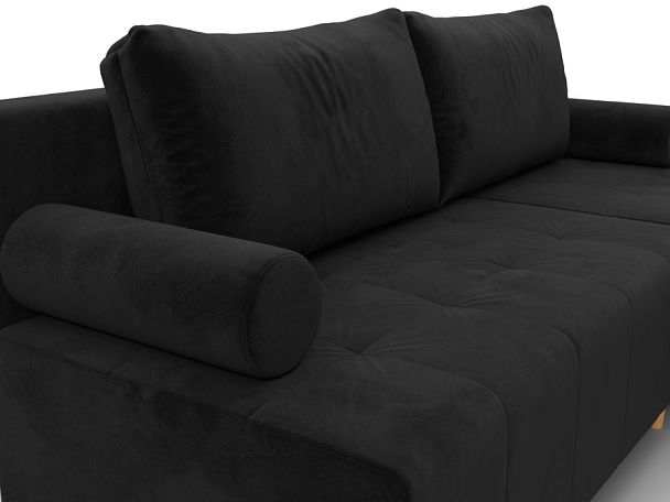Диван угловой Лига-102 угол универсальный Велюр черный - Вид 4