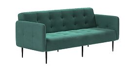 Monaco диван-кровать прямой с подлокотниками, трехместный, бархат 87 - Фото предпросмотра