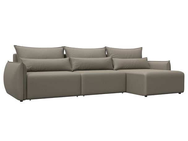 Диван угловой Лига-051 НПБ Лонг угол универсальный Экокожа бежевый - Вид 1