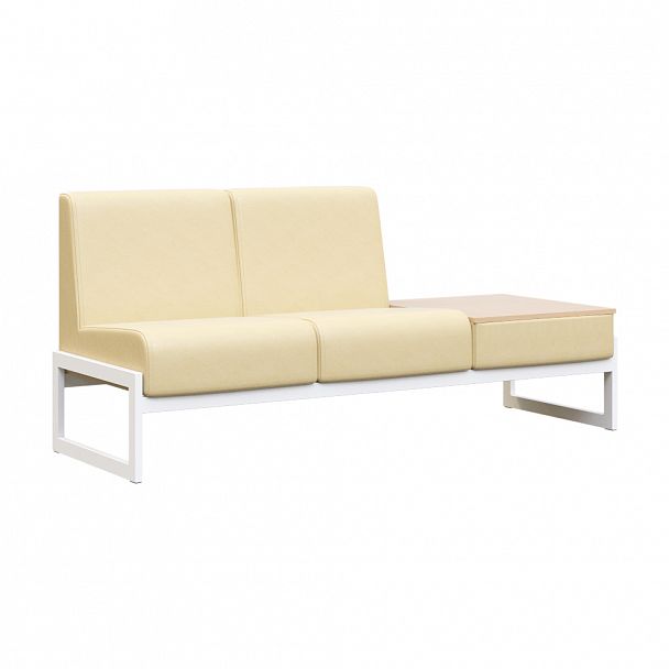 Диван двухместный со столиком универсальный "MODULE" MD.D2-ST2 Белый+бежевый - Вид 2