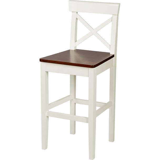 Комплект деревянных полубарных стульев с жестким сиденьем Бергольф Слоновая кость/Темный орех, 2 шт. - Вид 1