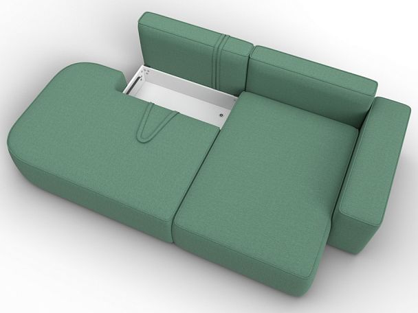 Диван угловой Лига-065 БП угол правый Рогожка зеленый - Вид 7