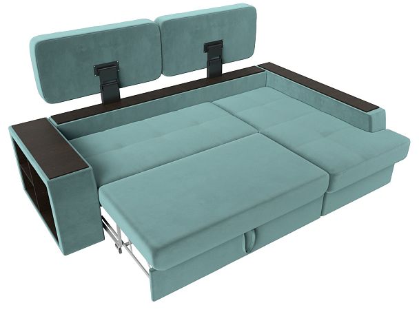 Угловой диван Брюссель правый (полностью Велюр бирюзовый) - Вид 8