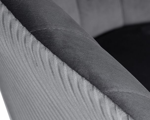 Кресло дизайнерское DOBRIN EDISON BLACK (серый велюр (1922-19)) - Вид 8