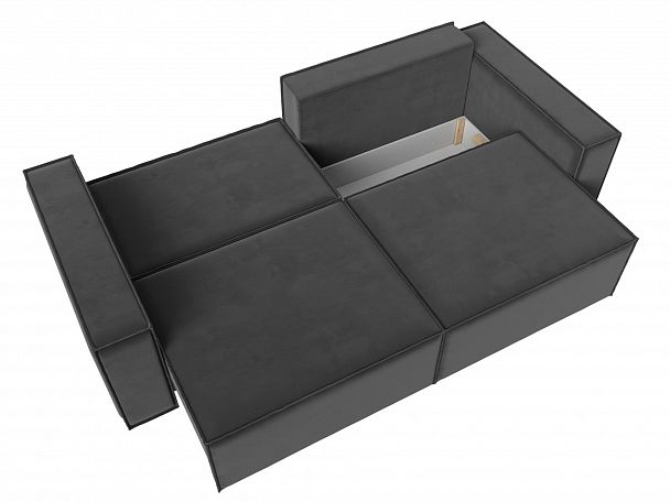Диван прямой Куба (полностью велюр серый) - Вид 8