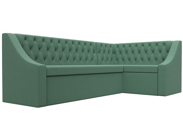 Диван кухонный угловой Мерлин правый угол Рогожка зеленый - Вид 3