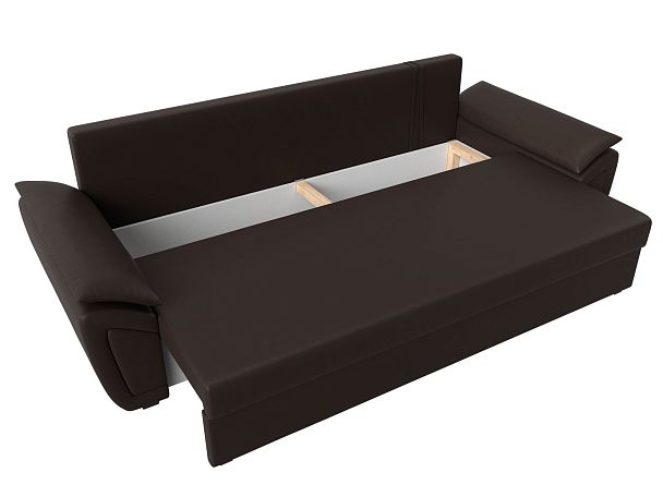 Прямой диван Нэстор Лайт (полностью экокожа коричневая) - Вид 7