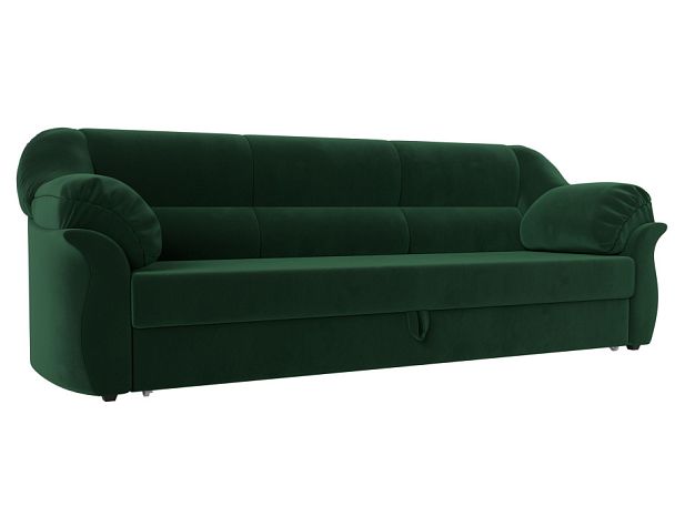 Диван прямой Карнелла (полностью велюр зеленый) - Вид 1