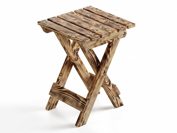 Табурет складной деревянный, сосна, цвет зебра - Вид 2