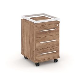 Rift Тумба мобильная усиленная + рамка RF.TM-003 Дуб Табак/Металл Белый 416*460*665 - Фото предпросмотра