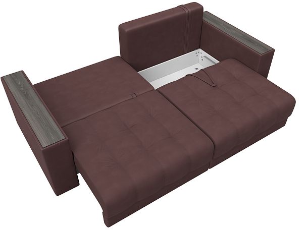 Диван прямой с декором Лига-049 НПБ Замша бордовый - Вид 9