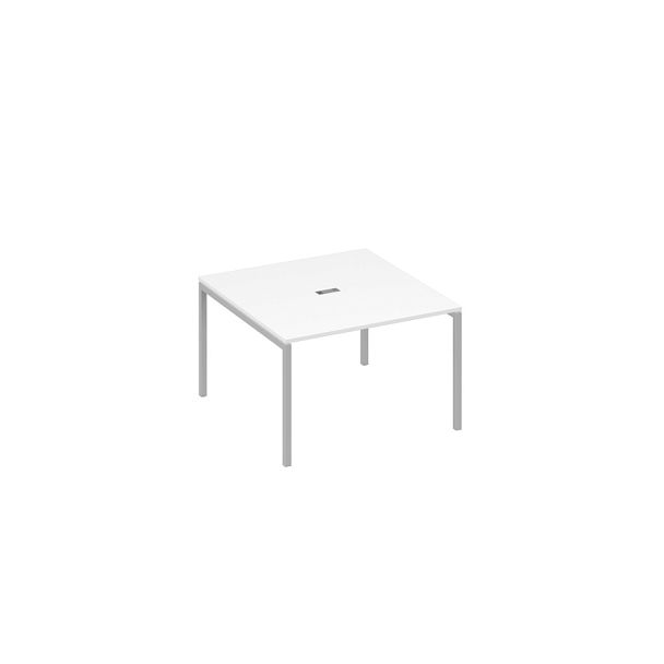 Стол 120 для переговорный на каркасе DUE A4 А4 Б2 131 БП белый премиум / металлокаркас серый - Вид 1