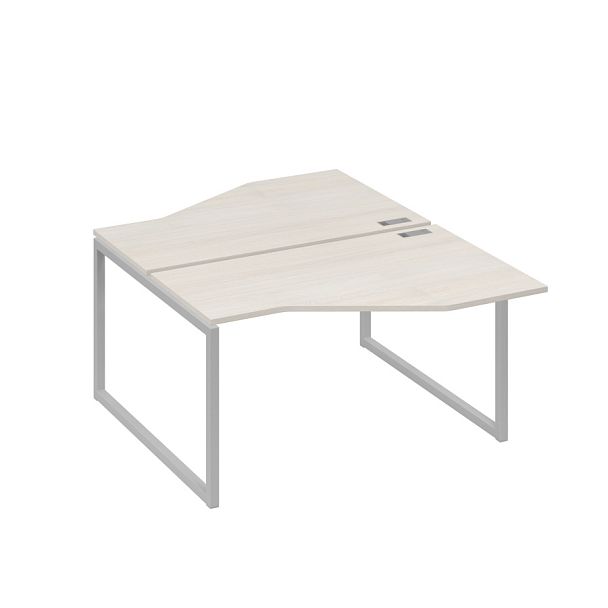 Рабочая станция со столами (2х140) Техно на каркасе QUATTRO A4 А4 Б4 187 БП дуб / металлокаркас серый - Вид 1