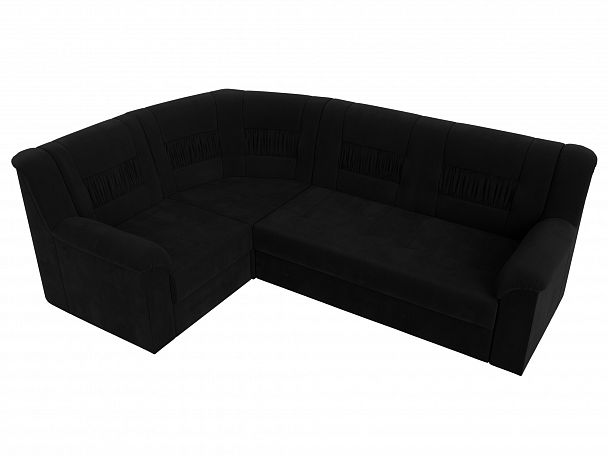 Угловой диван Карелия левый угол (полностью микровельвет черный) - Вид 5