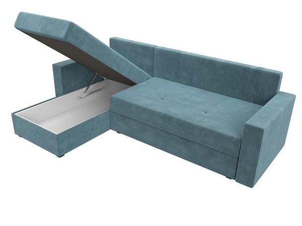 Диван угловой Верона Лайт угол левый (полностью велюр бирюзовый) - Вид 9