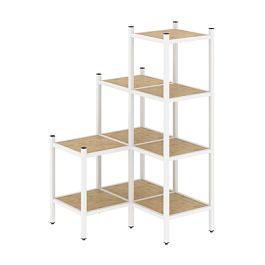 Loft Угловой внутренний стеллаж наборный VR.L-36 Тиквуд светлый/Белый металл 862*862*1458 - Фото предпросмотра