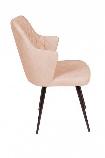 Стул поворотный на 360 градусов Hunt ромб, бархат бежевый 5 / чёрный конус - Вид 3