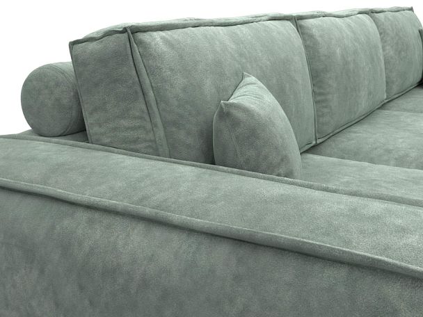 Диван прямой Лига-081 НПБ Лонг Велюр зеленый - Вид 4