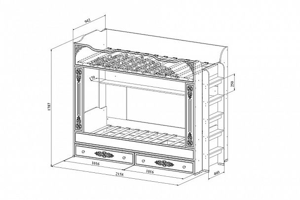 Кровать двухъярусная Ассоль плюс АС-25 - Вид 4