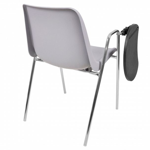 Стул Vicenza (4 ножки с подлокотниками + столик TLT), Каркас хром, светло-серый - Вид 3