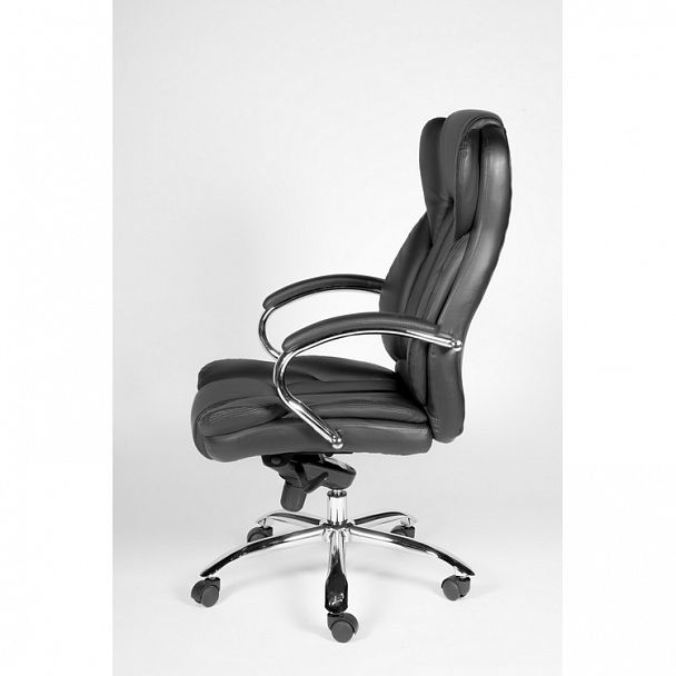 Кресло Верса / (black) сталь + хром / черная экокожа - Вид 4