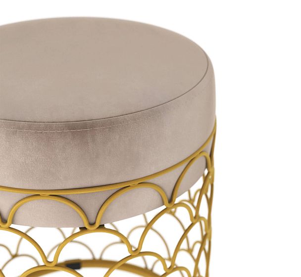 Пуф SHT-B13 латте/золото - Вид 3
