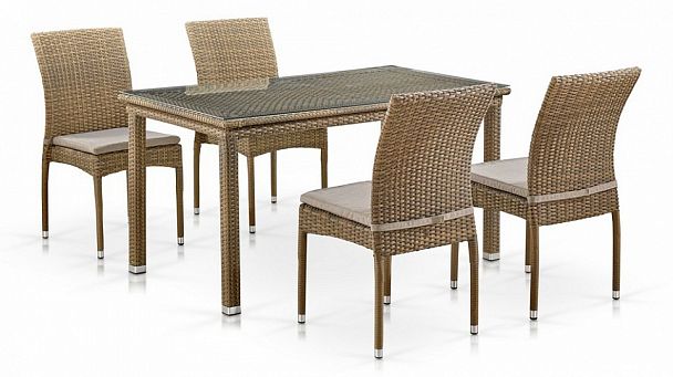 Набор уличный T256B/Y380B-W65 Light Brown (4+1) - Вид 1