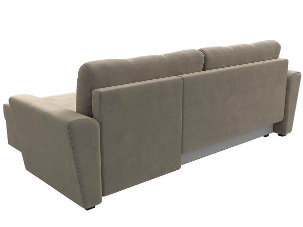 Угловой диван Амстердам Лайт правый (полностью микровельвет бежевый) - Вид 6