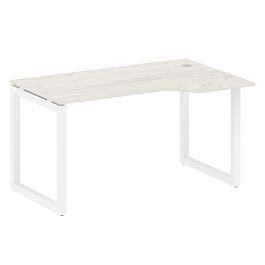 Metal System Quattro Стол криволинейный правый на О-образном м/к 50БО.СА-2 (R) Дуб наварра/Белый металл 1400*900*750 - Фото предпросмотра