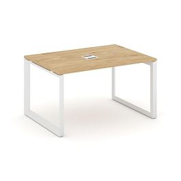 Style Project Next Стол переговорный SN-59O.SPRG-001 Тиквуд Светлый/Металл Белый 980*980*750 - Фото предпросмотра