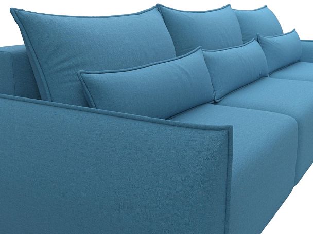 Диван прямой Лига-051 НПБ Лонг Рогожка голубой - Вид 4