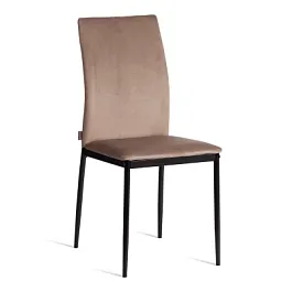 Стул Капри/Capri (мод.BC565-DC)/2 шт. в упаковке, металл, флок, Beige (бежевый) HLR8 / черный - Фото предпросмотра