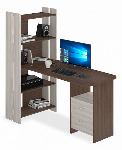 Стол компьютерный Домино Lite СТЛ-ОВ+С120Р Карамель/Шамони - Вид 1