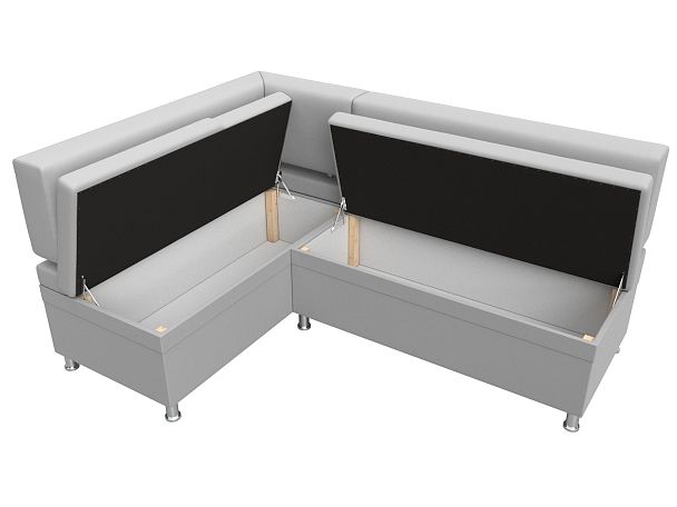 Кухонный уголок Стайл левый (полностью экокожа белая) - Вид 7