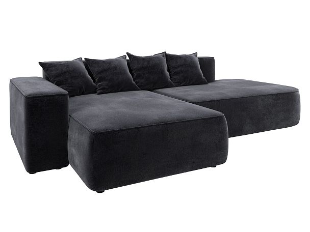 Диван угловой Лига-065 угол левый Велюр серый - Вид 2