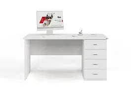 UNITY РС06-15 R БЕЛЫЙ Стол однотумбовый 1500х600х750 - Фото предпросмотра
