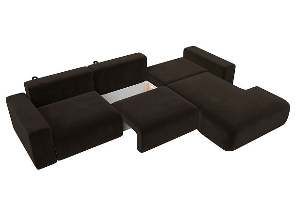 Диван угловой Лига-036 Классик Лонг правый угол Микровельвет коричневый - Вид 8