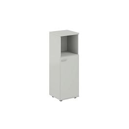Шкаф средний с нишей 400х400х1200, 1 дв., з.ст HDF, правый / корпус: серый бархат; фасад: серый бархат Сигма / Sigma - Фото предпросмотра
