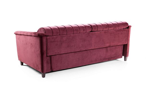 Amsterdam диван-кровать трехместный прямой, велюр красный - Вид 10