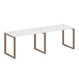 Metal System Р. ст. на 2 раб. места на О-образном м/к БО.СМ-2.2 Белый/Мокко металл 2400*720*750 - Фото предпросмотра