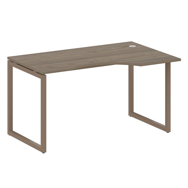 Metal System Quattro Стол криволинейный правый на О-образном м/к 40БО.СА-2 (R) Вяз/Мокко металл 1400*900*750 - Вид 1